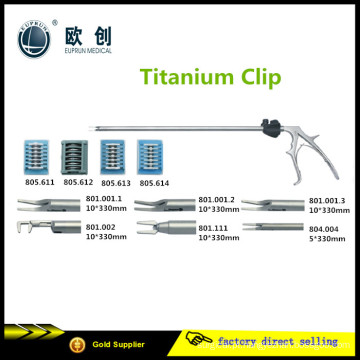 Reutilizável Laparosccopic Titanium Clip Aplicador